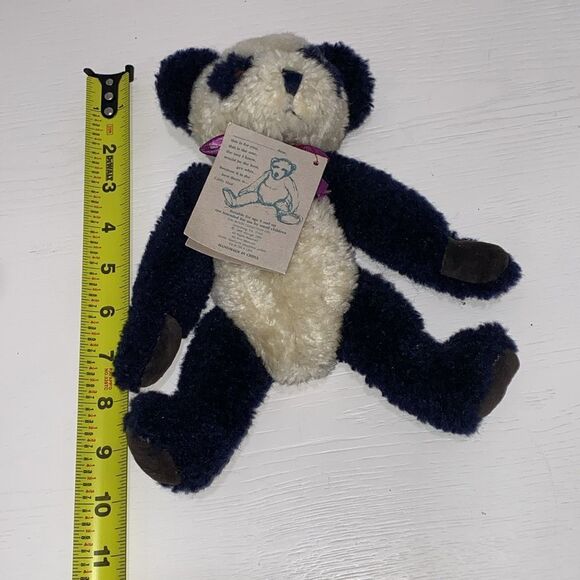 Vintage Boyds Bear Ogden Jointed Plush Panda Bear with Purple Bow 1985-1996 - Picture 12 of 13